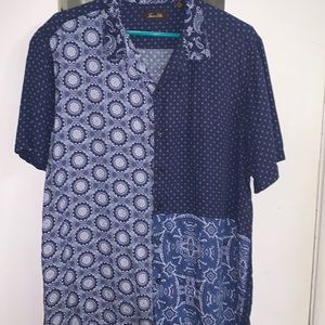 Blue patterned Collar Shirt